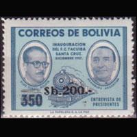 BOLIVIA 1984 - Scott# 699 Railway Surch. 200b NH