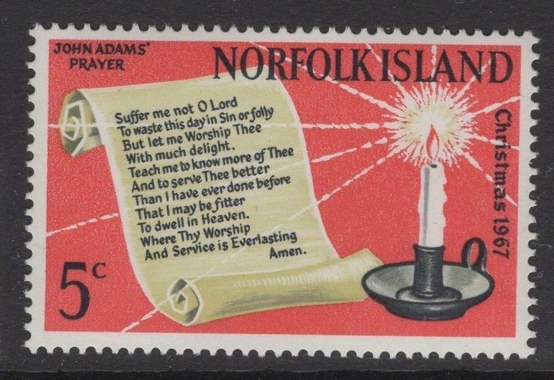 NORFOLK ISLAND SG92 1967 CHRISTMAS MNH