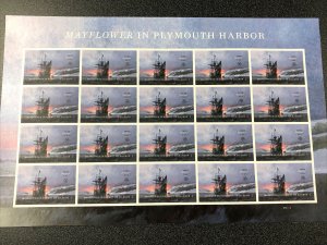 US 5524 Mayflower in Plymouth Harbor Forever Sheet (20 stamps) MNH 2020