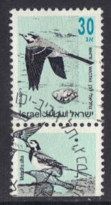 Israel 1992  used with tab song birds  30A.   #