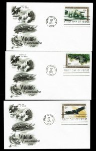 U.S. #1427-30 Wildlife Conservation First Day Covers - Set of 4 Covers (ESP#047)