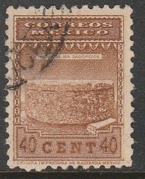 MEXICO 798, 40¢ 1934 Definitive. Aztec stone. Used. F-VF. (787)