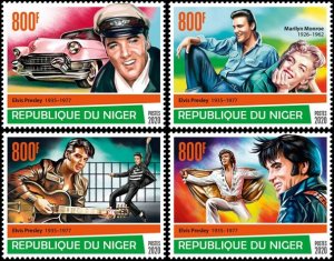 NIGER - 2020 - Elvis Presley - Perf 4v Set - Mint Never Hinged