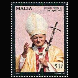 MALTA 2005 - Scott# 1200 Pope Paul II Set of 1 NH