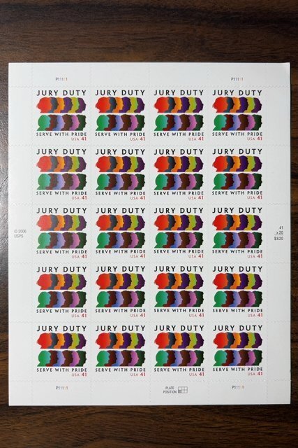 Scott 4200 41c Jury Duty Mint Sheet NH Cat $17 (face $8.20)