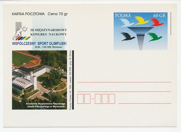 Postal stationery Poland 1999 International Sports Conference