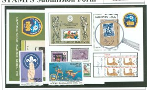 Maldive Islands #1595-1598 Mint (NH) Souvenir Sheet (Scouts) (Stamps On Stamps)
