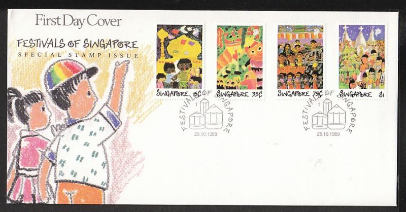 Singapore 552-555 Festivals 1989 U/A FDC