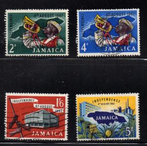 Jamaica Sc 181-4 1962 Independence stamp set used