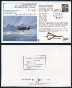 FF34c 1st Non-Stop Flight Between Japan and USA Signed by Carl M Cleveland (E)