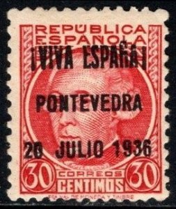 1936 Spain Propaganda Civil War Stamp 30 Centimos Pontevedra July 20, 1936