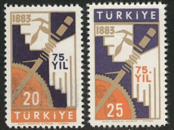 TURKEY Scott 1288-1289 MNH** 1958 college stamp set