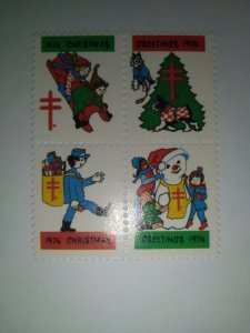 1974 CHRISTMAS SEALS BLOCK OF 4 MINT NEVER HINGED GEMS !! FREE SHIPPING !!