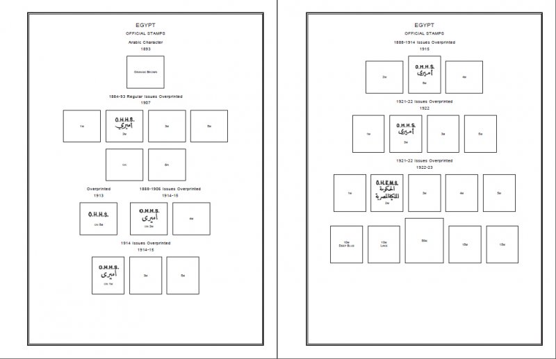 EGYPT STAMP ALBUM PAGES 1866-2011 (310 PDF digital pages)