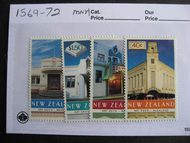 NEW ZEALAND art deco buildings set Sc 1569-72 MNH