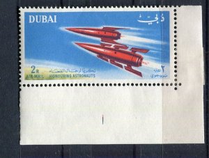 DUBAI; 1964 early Space Flight issue fine MINT CORNER 2R. value