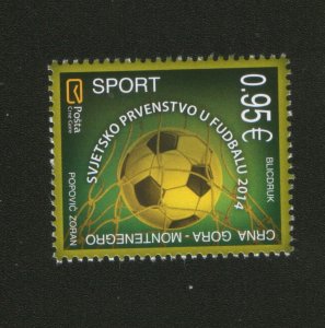 MONTENEGRO-MNH** STAMP-SPORT-FOOTBALL-SOCCER-BRASIL-FIFA WORLD CUP-2014.