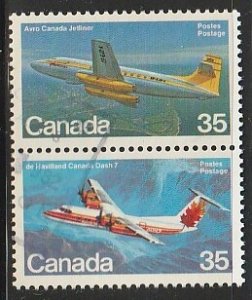 1981 Canada - Sc 906a - used VF - 1 pair - Avro C-102/de Haviland Canada Dash-7