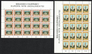 Guernsey Monuments Europa CEPT 1978 2v Sheetlets of 20 1978 MNH SC#161-162