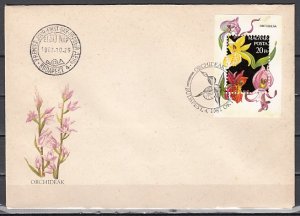 Hungary, Scott cat. 3093. Orchids s/sheet. First day cover. ^