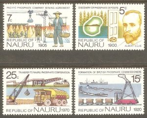 NAURU Sc# 120 - 123 MNH FVF Set-4 Phosphate Ship Grain