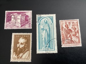 Greece #535-38 used 1951 St. Paul visit to Athens, 1900th Anniversary