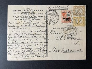 1929 Netherlands Dutch Indies Airmail Postcard Cover Weltevreden to Ambarawa