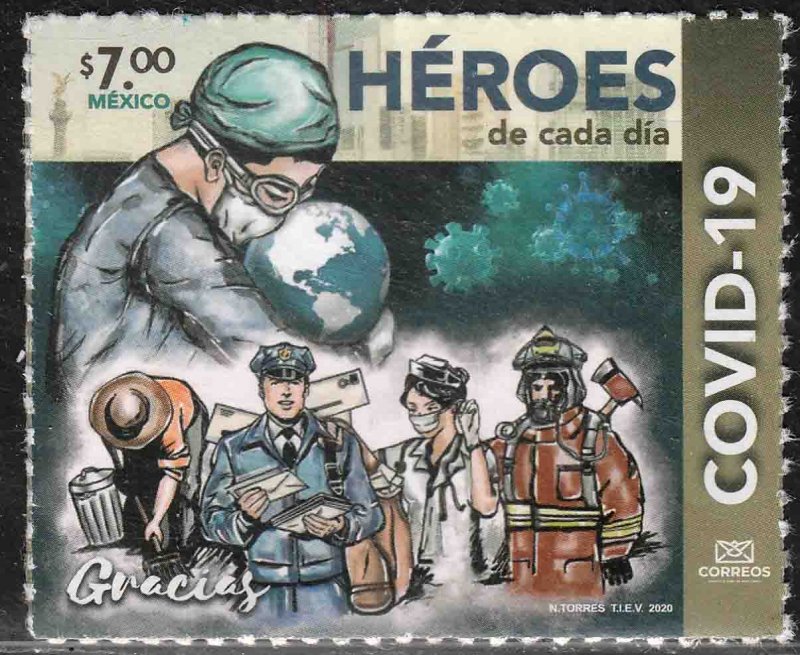 MEXICO NEW ISSUE, COVID-19 EVERYDAY HEROES, 2020. MINT NH VF.