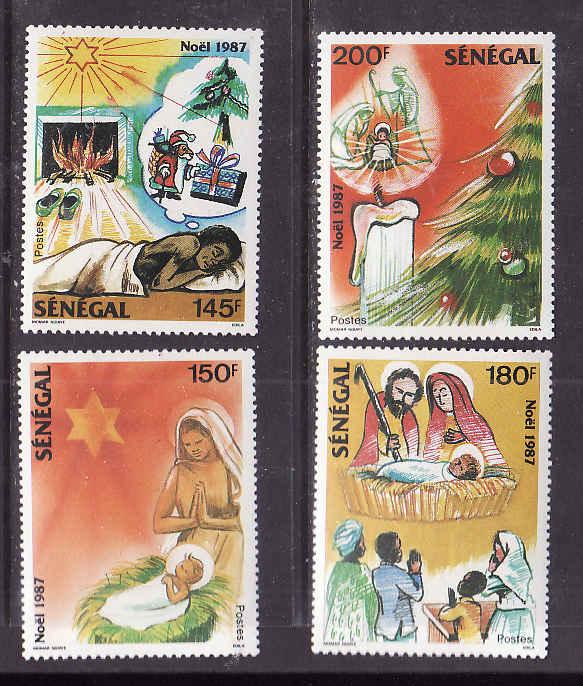 Senegal-Sc#757-60-unused NH set-Christmas-1987-