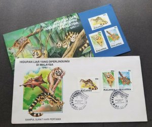 Malaysia Protected Animals 1985 Mammal Civet Wildlife Flying Fox (FDC) *see scan