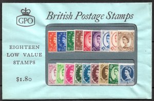 GREAT BRITAIN 1960 Low Values Presentation Pack For USA Market UNOPENED