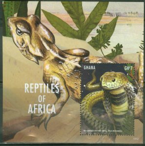 GHANA 2013 REPTILES OF AFRICA SNAKE SOUVENIR SHEET MINT NH