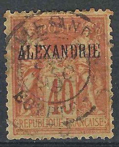 France Off Egypt Alexandria 11 Y&T 13 Used SOTN  F/VF 1899 SCV $13.50