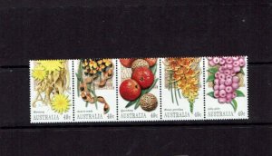 Australia: 2002,  'Bush Tucker', Edible Plants, Horizontal strip , MNH