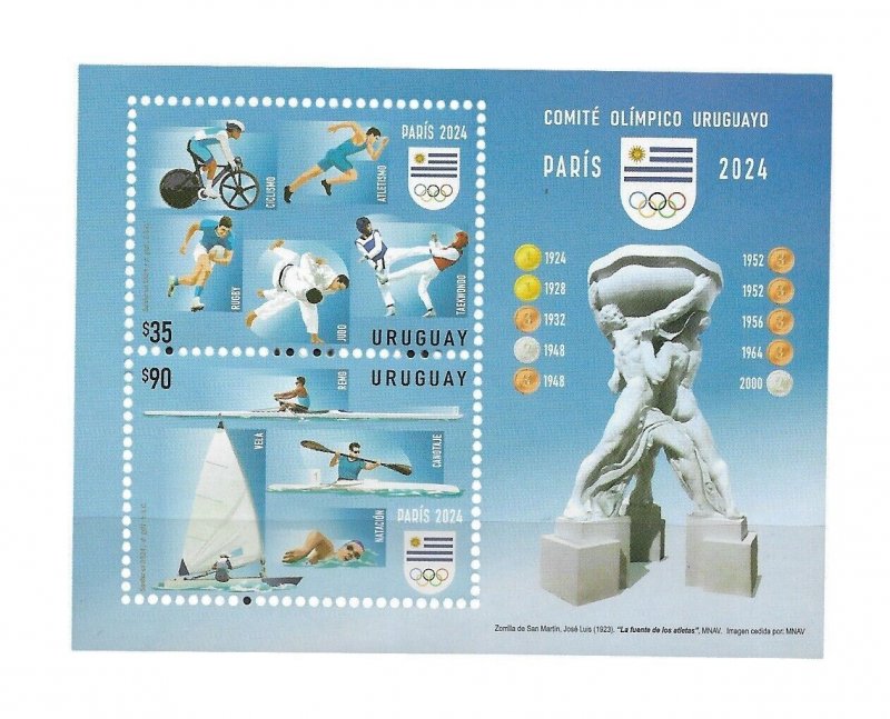 #35099 URUGUAY 2024 SPORTS OLYMPIC GAMES PARIS 24 SOUVENIR SHEET MNH