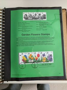 USPS Souvenir Page Scott 2760-2764 , 1993 garden flowers  stamps