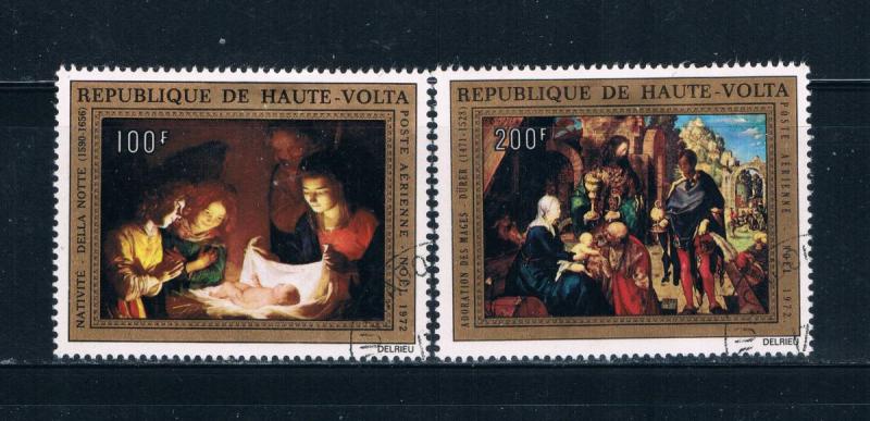 Upper Volta C127-28 Used set Nativity 1973 (U0337)