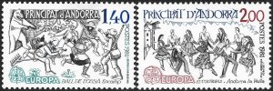 Andorra French #286-287  MNH - Europa Winter Festivities (1981)