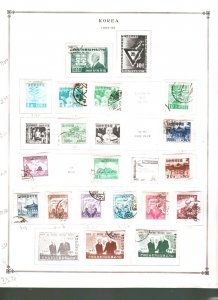 Collection Korea Scott Album Pages, 1949/1970, Cat $274 Mint & Used