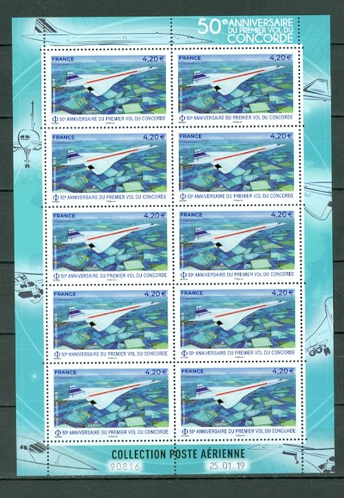 FRANCE CONCORDE #C82...MINIATURE SHEET...MNH...FACE VAL. 42.00euros