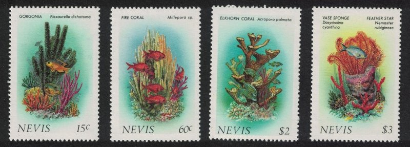 Nevis Fish Corals 2nd series 4v 1986 MNH SG#423-426