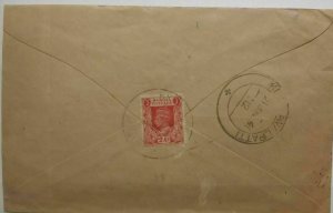 Burma Letter 1941 RM A A SV Bankers Kyagan L Burma to S India Postal History