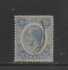 JAMAICA #64  1912  2 1/2p  KING GEORGE V    F-VF  USED  a
