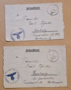 WWII German Soldiers Feldpost Letter Lot Luftwaffe Eastern Front Russia 1943
