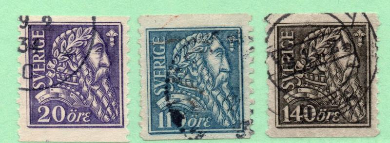 Sweden - Sc# 194 - 196 Used  /  Lot 0119092