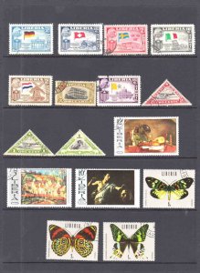 LIBERIA 4 STOCK PAGES COLLECTION LOT UNPICKED UNCHECKED AIRMAIL OFFICIALS MORE