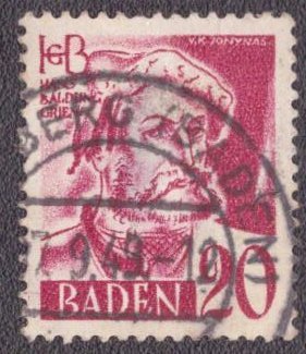 Germany -French Occupation Baden 1949 -  5n37 Used