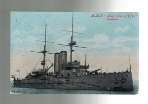 1910 Wolfville NS Canada postcard Cover HMS Battleship King Edward VII NAvy