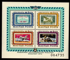 Hungary - Mint Airmail Semi-Postal Souvenir Sheet Scott #CB36 (Stamp on Stamp)