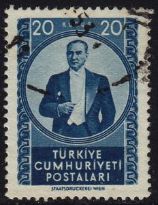Turkey - 1952 - Scott #1067 - used - Ataturk